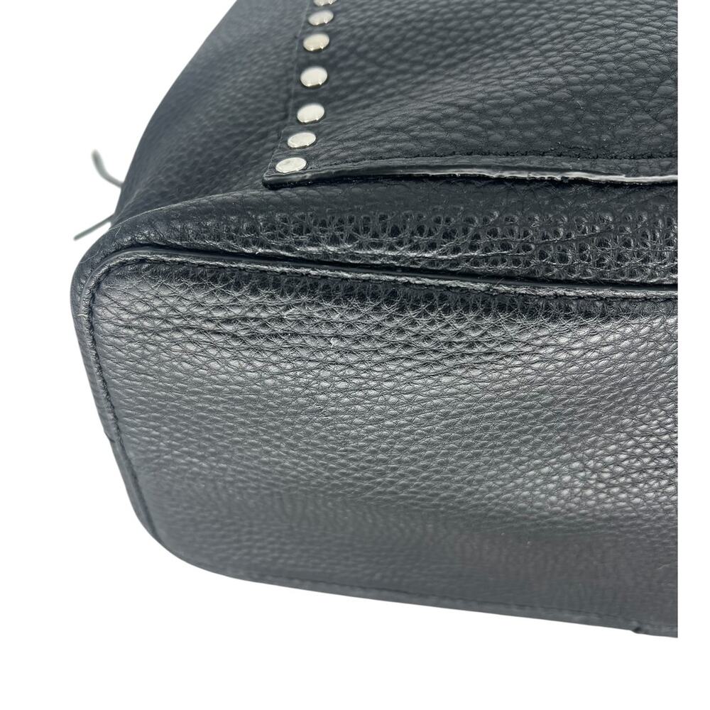 Rebecca Minkoff Unlined Front Pocket Leather Tote Black Studded - Picture 9 of 12